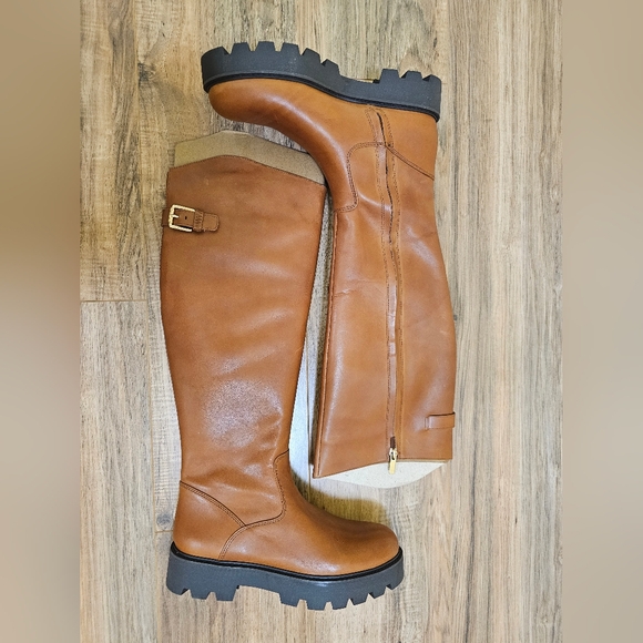 Franco Sarto Women's Leather Tall Lug Sole Boot - Picture 4 of 13